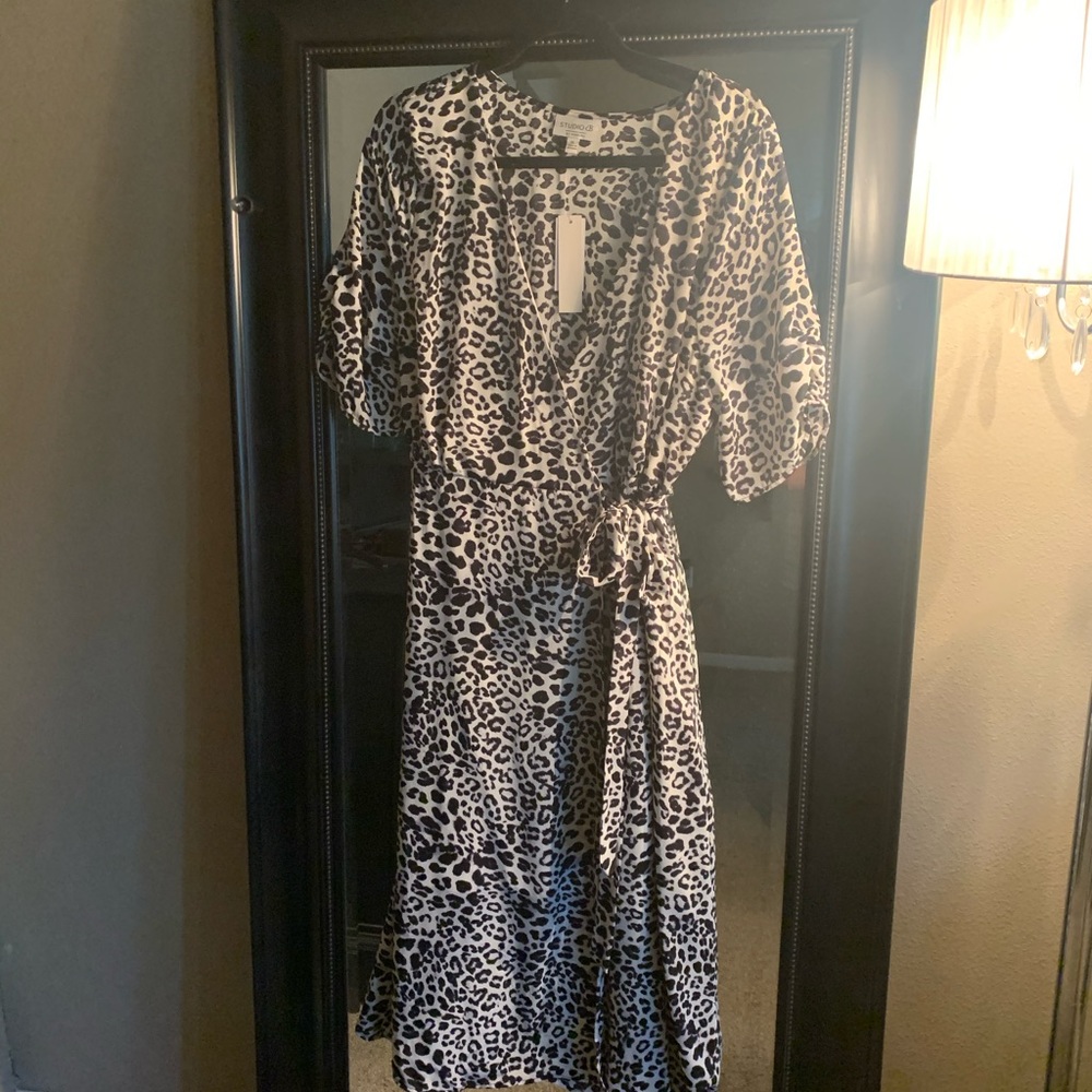 Leopard wrap dress